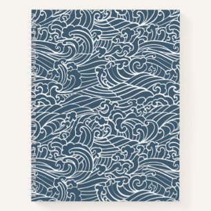 Japanese Wave Style Pattern Notebook