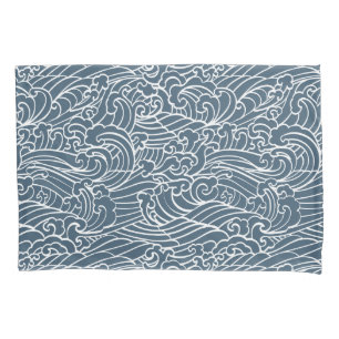 Japanese Wave Style Pattern Pillowcase