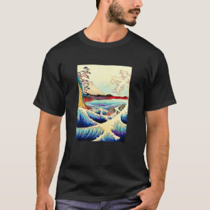 Japanese Wave The Great Wave With Mount Fuji Print T-Shirt