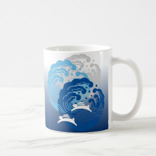 Japanese Wave & White Rabbit Coffee Mug