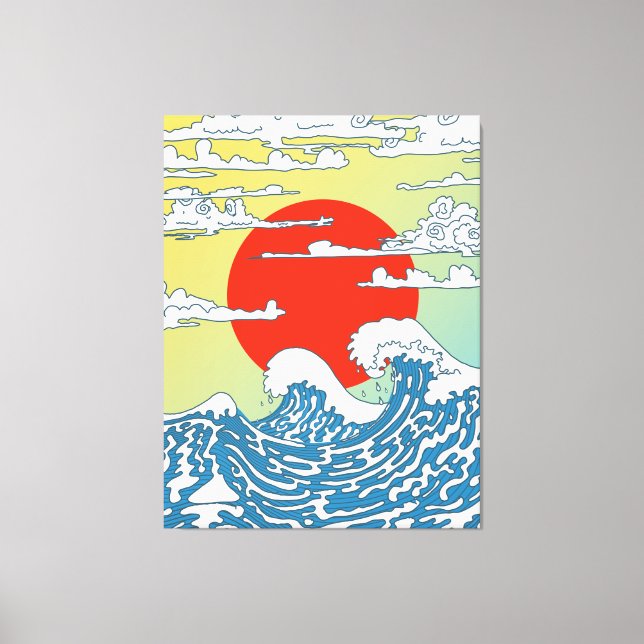 Japanese Waves Canvas Print (Front)