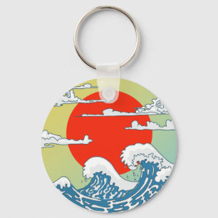 Japanese Waves Case-Mate iPhone Case Key Ring