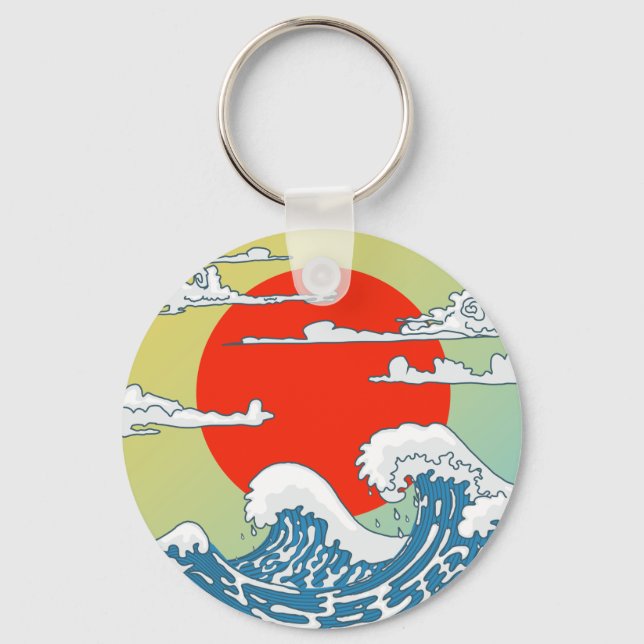 Japanese Waves Case-Mate iPhone Case Key Ring (Front)