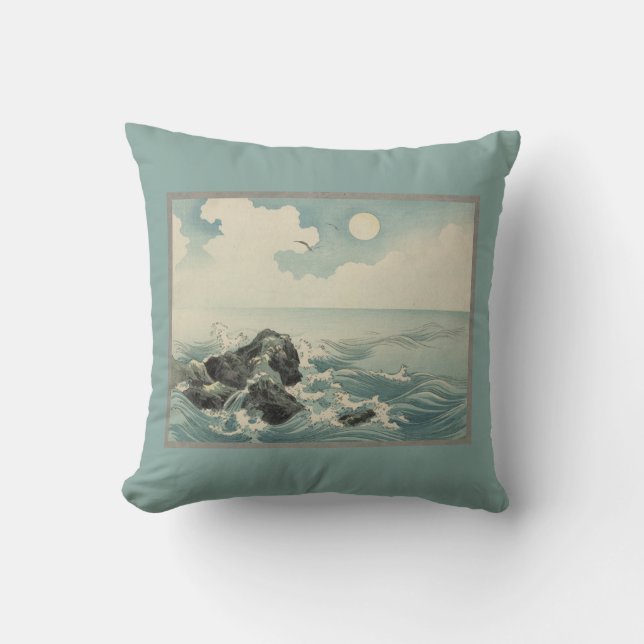 Japanese Waves Cushion (Front)