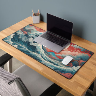 Japanese Waves Desk Mat
