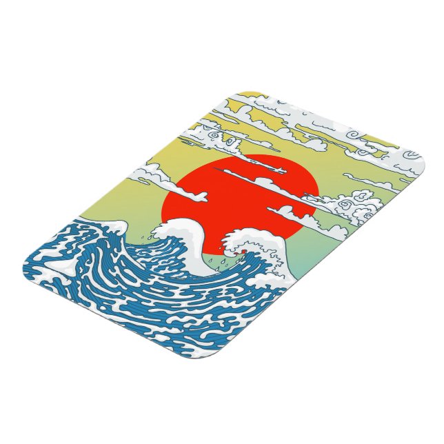Japanese Waves Magnet (Left Side)