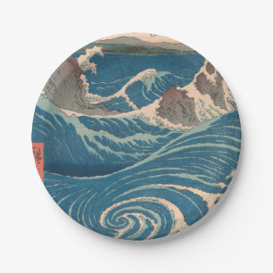 Japanese Waves Naruto Whirlpool Artwork Paper Plate