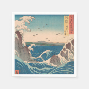 Japanese Waves Naruto Whirlpool Ocean Artwork Napkin