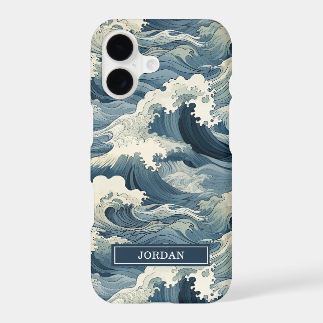 Japanese Waves Pattern Monogrammed (Back)