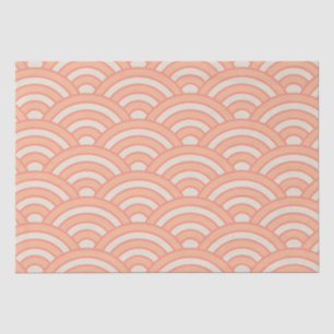 Japanese Waves Seigaiha Pattern Peach Fuzz Tissue Paper