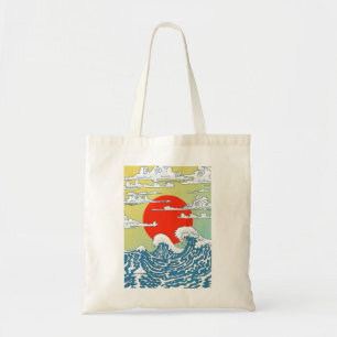 Japanese Waves Tote Bag