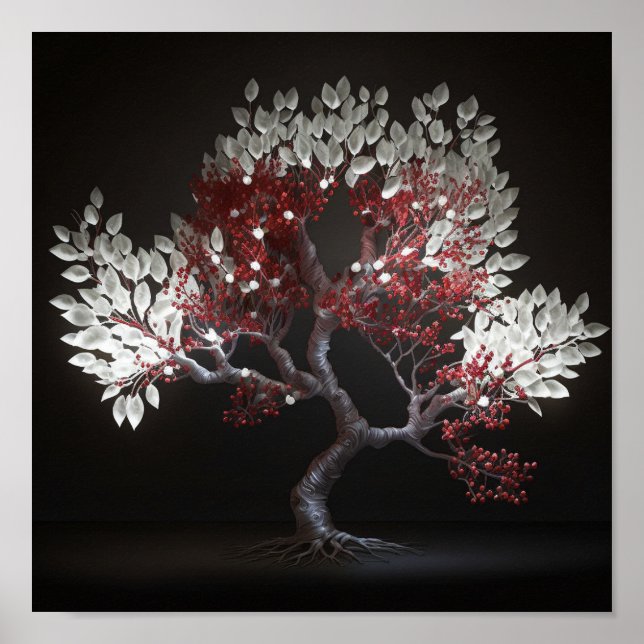 Japanese White Leaf Tree Poster (Front)