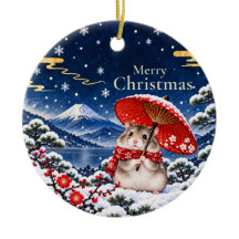 Japanese Winter Hamster Mount Fuji Christmas Ornam