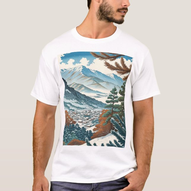 Japanese Winter Landscape T-Shirt (Front)