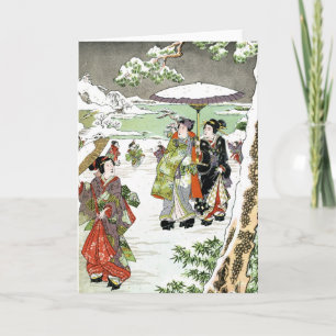 Japanese Winter Scene Holiday Card