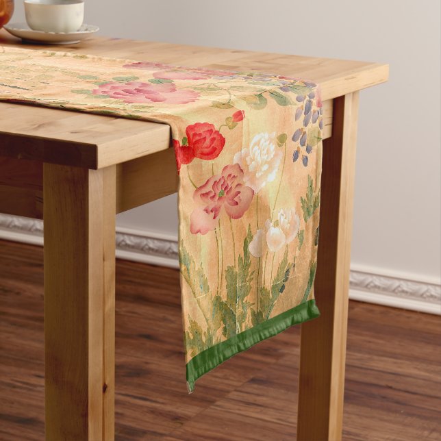 Japanese Wisteria Rose Flowers Floral Table Runner (In Situ)