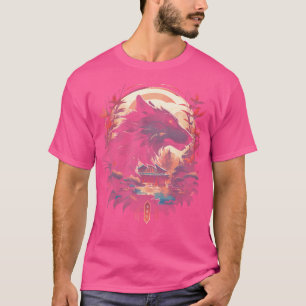 Japanese Wolf Anime Mythical Creature Spirit Manga T-Shirt