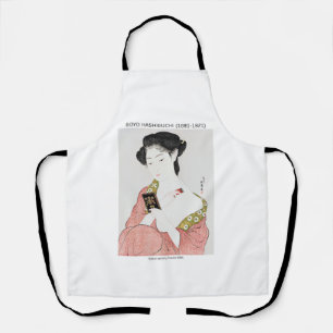 Japanese woman applying powder - Goyō Hashiguchi Apron