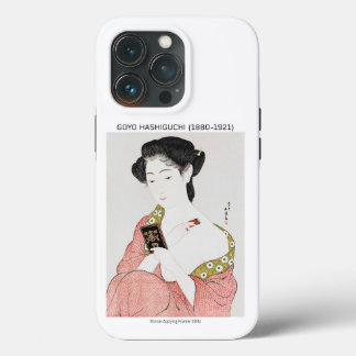 Japanese woman applying powder - Goyō Hashiguchi iPhone 13 Pro Case