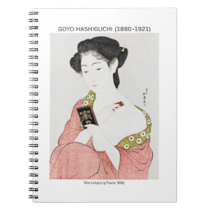Japanese woman applying powder - Goyō Hashiguchi Notebook
