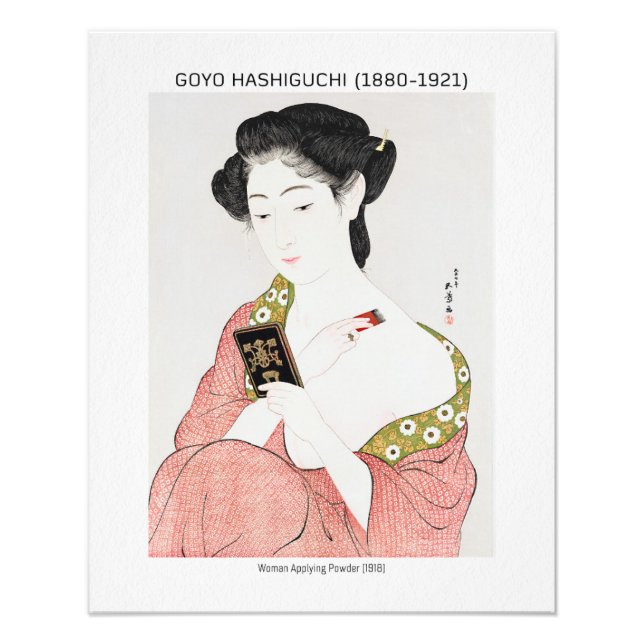 Japanese woman applying powder - Goyō Hashiguchi  Photo Print (Front)