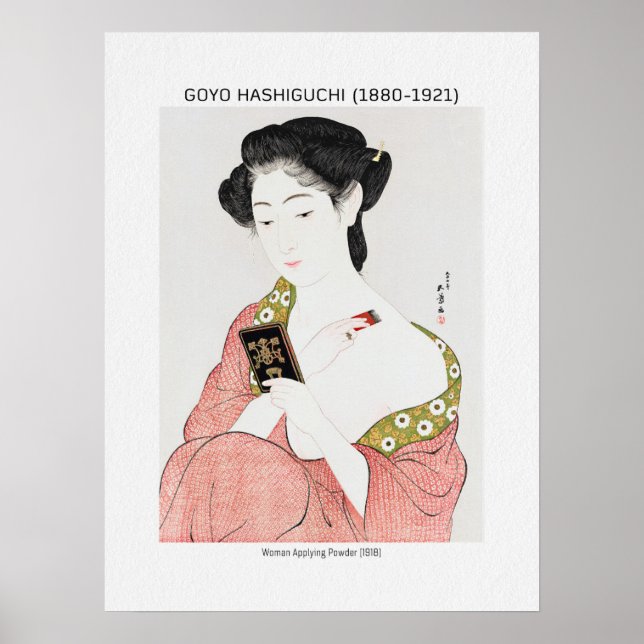 Japanese woman applying powder - Goyō Hashiguchi Poster (Front)