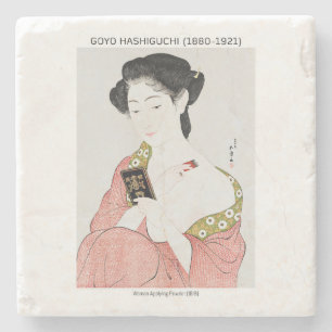 Japanese woman applying powder - Goyō Hashiguchi Stone Coaster