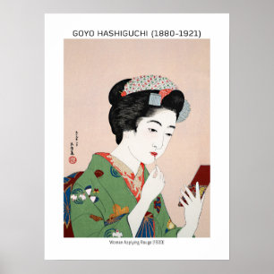 Japanese woman applying rouge - Goyō Hashiguchi  Poster