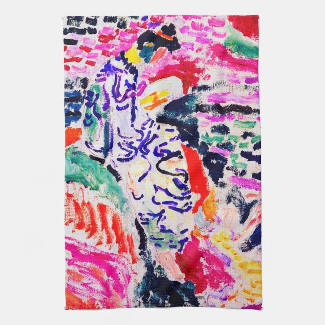Japanese Woman beside the Water, Matisse Tea Towel (Vertical)