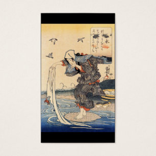 Japanese Woman doing laundry in river c. 1800's