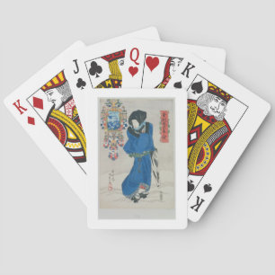 Japanese Woman in the Snow (colour woodblock print Playing Cards
