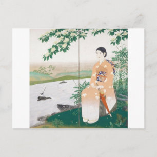 japanese woman postcard