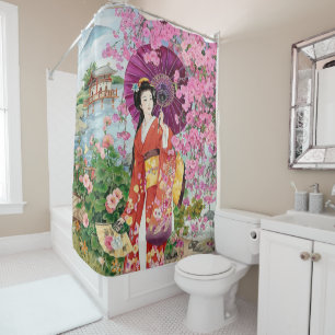Japanese Women In Kimono -  Shower Curtain