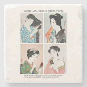 Japanese women portraits - Goyō Hashiguchi Stone Coaster