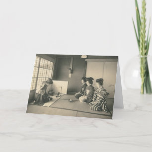Japanese women sitting on floor card