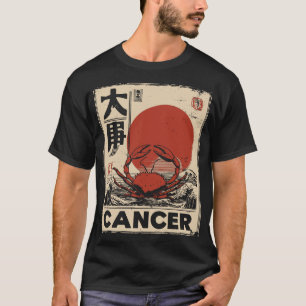 Japanese Woodblock - Cancer Zodiac Red Sun Crab T-Shirt
