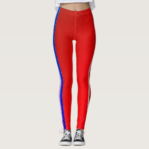 JAPANESE WOODBLOCK PATTERN PRINTED LEGGINGS RED