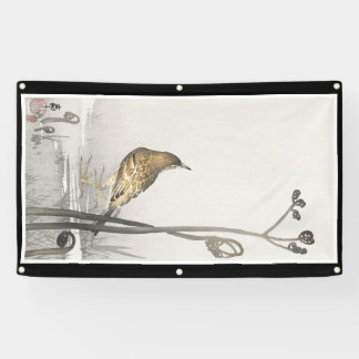 JAPANESE WOODBLOCK PRINT BIRD Banner
