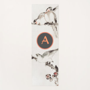 JAPANESE WOODBLOCK PRINT BIRDS ON BRANCH YOGA Mat