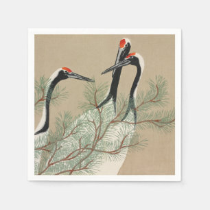 Japanese woodblock-print Cranes - Kamisaka Sekka Napkin