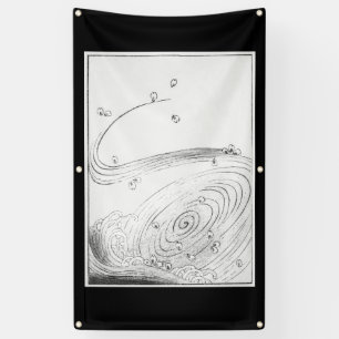JAPANESE WOODBLOCK PRINT HOKUSAI WAVE BANNER