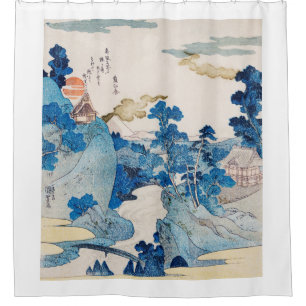 JAPANESE WOODBLOCK PRINT LANDSCAPE Shower Curtain