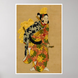 Japanese Woodblock Print Portrait Art Japan Travel