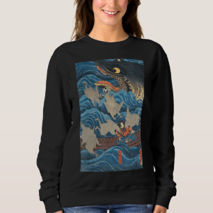 Japanese Woodblock Print Retro Vintage Traditional Sweatshirt