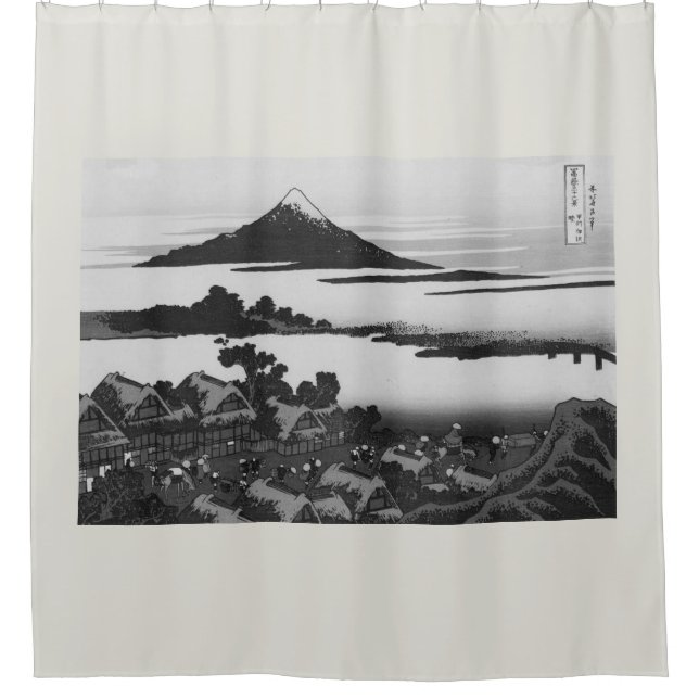 JAPANESE WOODBLOCK PRINT Shower Curtain (Front)