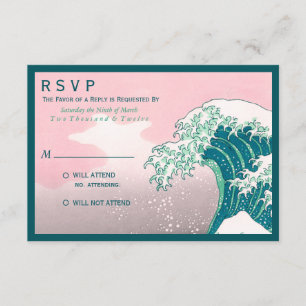 Japanese Woodblock Print Wedding RSVP