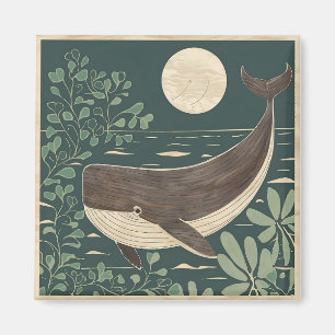 Japanese Woodblock Whale Magnet