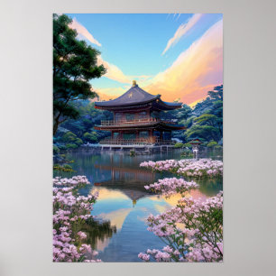 Japanese Wooden Temple Poster