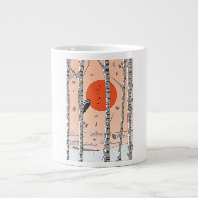 Japanese Woodpecker Large Coffee Mug (Front)