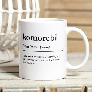 Japanese Word Minimalist Nature Aesthetic Komorebi Coffee Mug